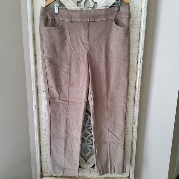 Alfred Dunner Womens Petite Telluride Modern Corduroy Faux Fly Pocket Pants Fawn - Picture 5 of 7